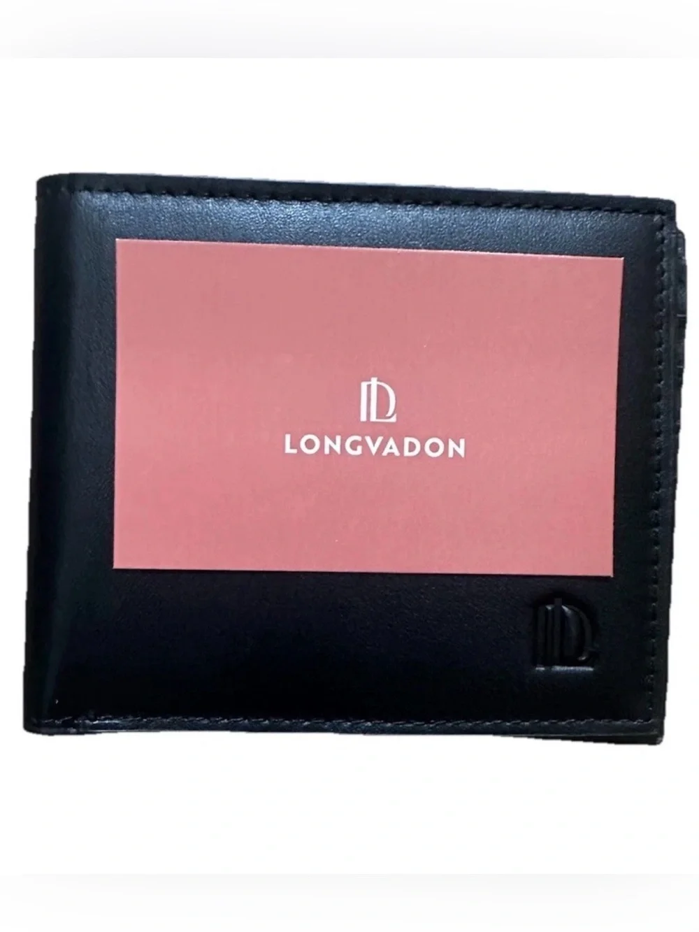 Longvadon 1407 Soft Leather Wallet Black Noir 8CC Card Holder Slim NWT